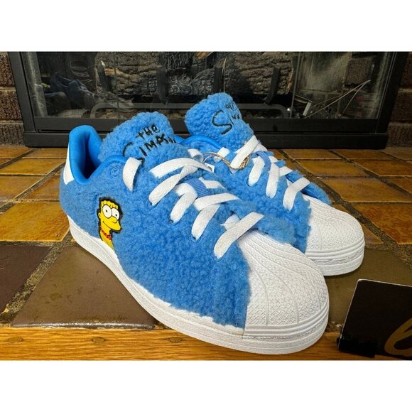 Youth 5 Adidas x The Simpsons Superstar Marge Blue Lifestyle Sneakers GX1774 - Picture 2 of 9